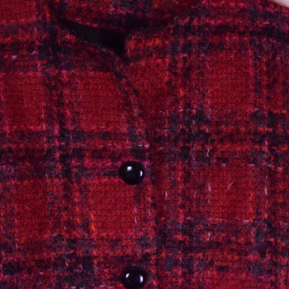 ORVIS Women's Vintage 70's Wool Red Plaid Lined Made in USA Blazer Jacket - M - Picture 2 of 7